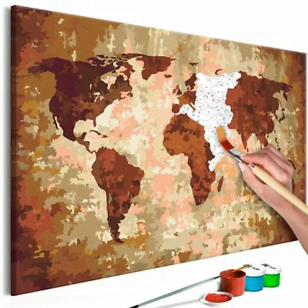 artgeist Malen nach Zahlen Weltkarte (Erdfarben) mehrfarbig Gr. 60 x 40 günstig online kaufen