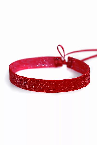 Mondin STARRY VELVET RED - Samt-Glitter-Halsband Hals- und Armschmuck one s günstig online kaufen