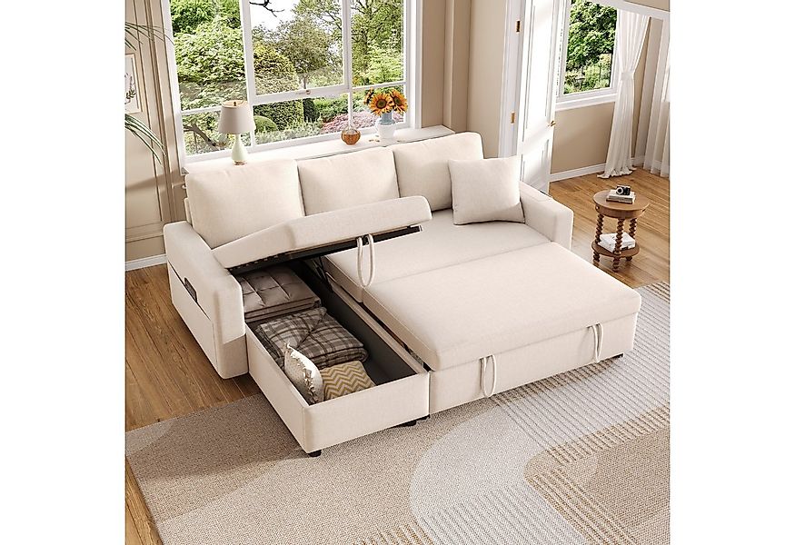 Ulife Schlafsofa L-förmiges Sofa, Chaiselongue mit Stauraum, mit Taschenauf günstig online kaufen