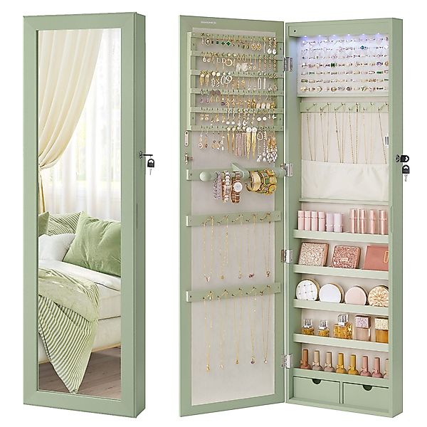 SONGMICS Schmuckschrank Spiegelschrank Wandspiegel Schmuck-Organizer mit günstig online kaufen