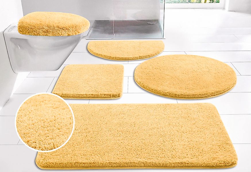 my home Badematte "Merida, Badvorleger, Badezimmer Teppich" Höhe 32 mm ruts günstig online kaufen