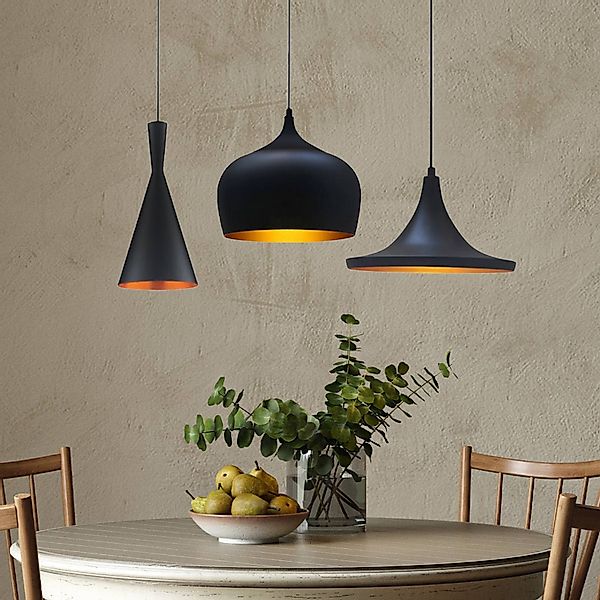 Hängeleuchte Magna, Länge 85 cm, schwarz, Metall, 3-flg. günstig online kaufen