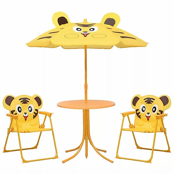 3-tlg. Garten-bistro-set Für Kinder Mit Sonnenschirm Gelb günstig online kaufen