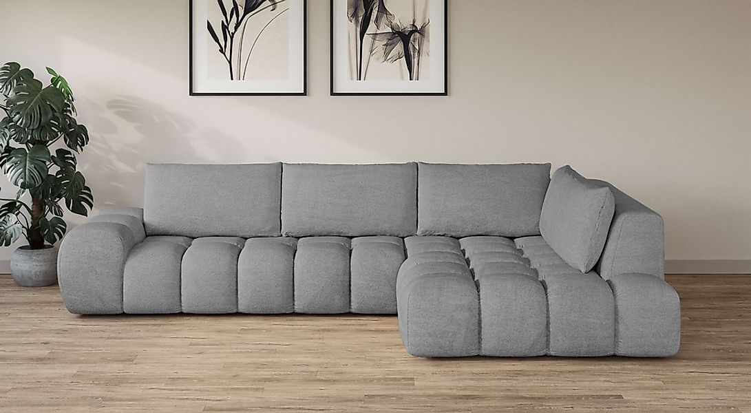 OTTO home Ecksofa "AZITA L-Form, XL 296 cm - Designsofa in Bubble-Optik" lo günstig online kaufen