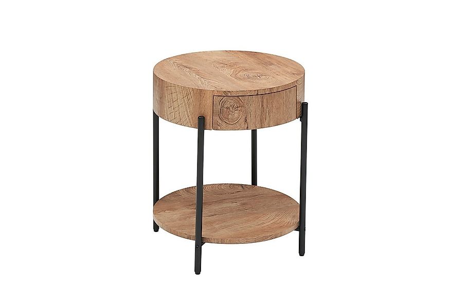 GarveeMore Beistelltisch Runder mit Schublade und Ablagen,Nachttisch aus Ho günstig online kaufen