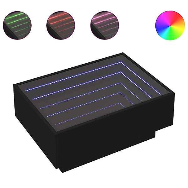 vidaXL LED-Couchtisch Schwarz 70x50x30 cm Holzwerkstoff 847512 günstig online kaufen