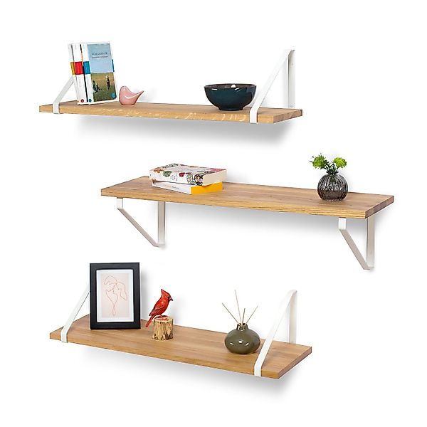 Rikmani Wandregal RAY Schweberegal Eiche weiss, günstig online kaufen