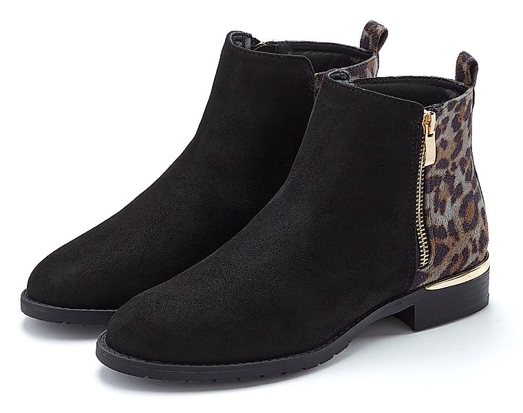 LASCANA Ankle Boots, Stiefel Stiefelette mit Leo-Print VEGAN günstig online kaufen