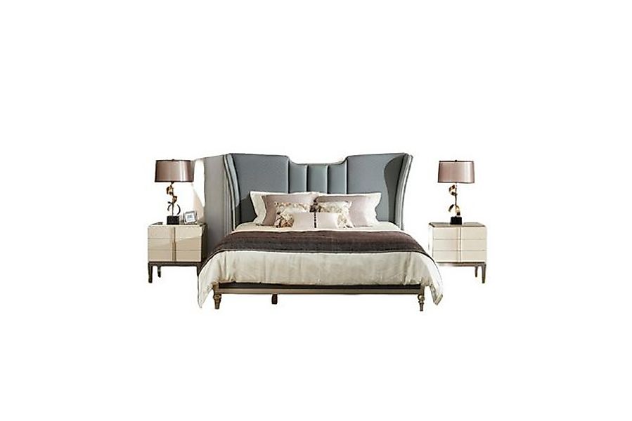 JVmoebel Bett Polster Doppel Hotel Betten Ehe 180x200cm Schlaf Zimmer Leder günstig online kaufen