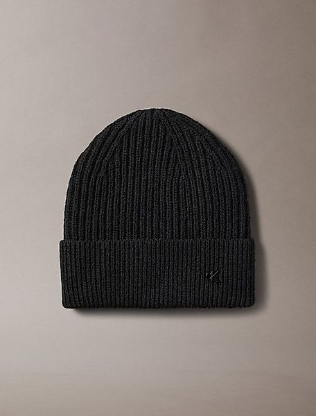 Calvin Klein Strickmütze CK METAL WOOL BEANIE aus weicher Wollmischung günstig online kaufen