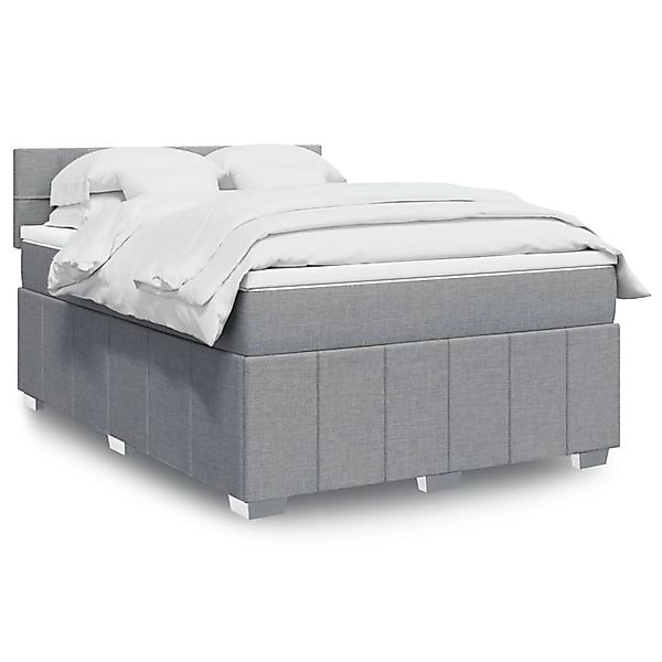 vidaXL Boxspringbett mit Matratze Hellgrau 160x200 cm Stoff 3289419 günstig online kaufen