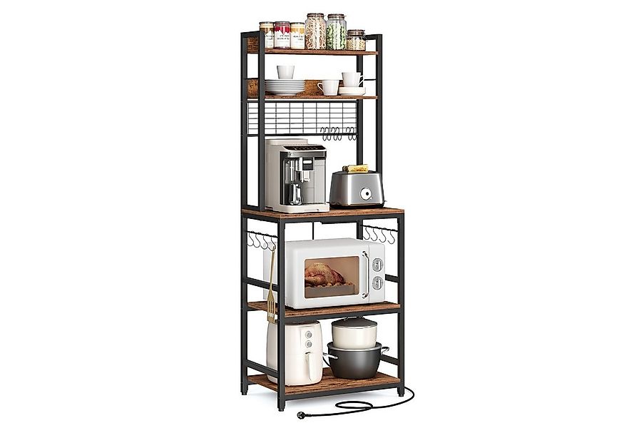 VASAGLE Standregal, Küchenregal mit Steckdosen, 14 Haken, 40 x 80 x 170 cm günstig online kaufen