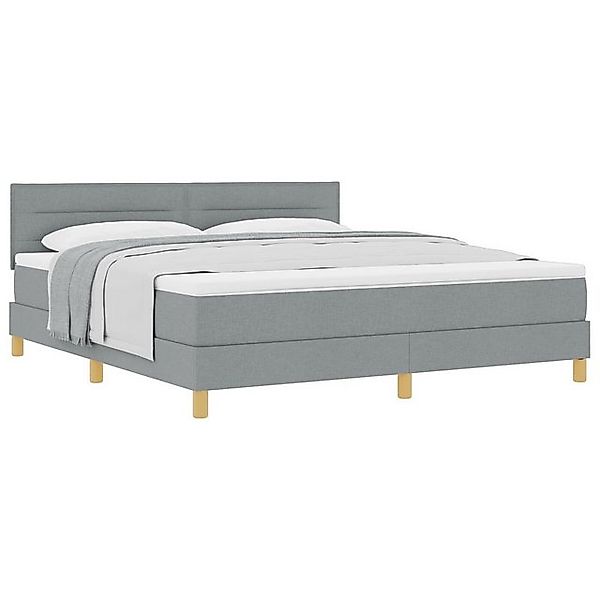 vidaXL Bett Boxspringbett mit Matratze Hellgrau 180x200 cm Stoff (1-tlg) günstig online kaufen