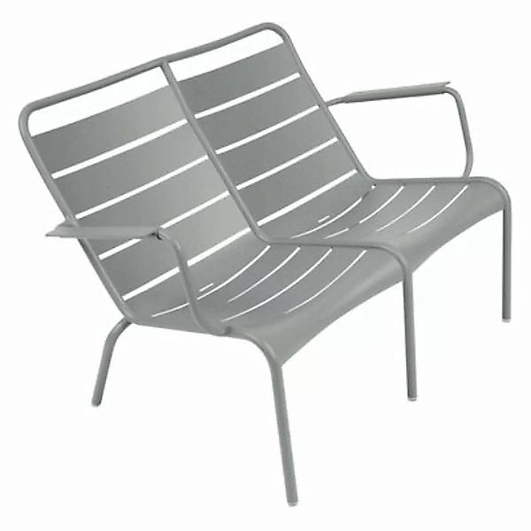 Bank mit Rückenlehne Luxembourg Duo metall grau / 2-Sitzer - L 119 cm - Fer günstig online kaufen