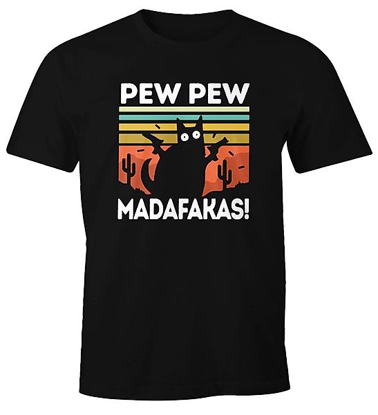 MoonWorks Print-Shirt Herren T-Shirt Pew Pew günstig online kaufen