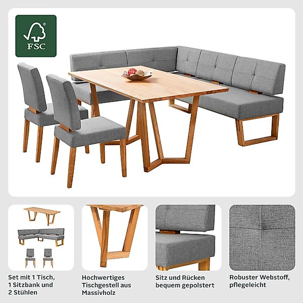 Home affaire Eckbankgruppe "Ponza Eckbank Küchenbank BESTSELLER" Set, 4 Stk günstig online kaufen