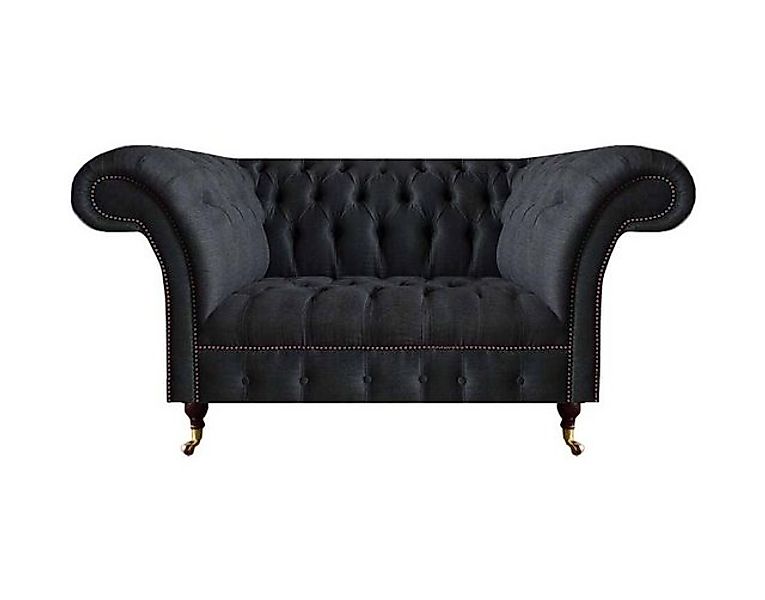 JVmoebel 2-Sitzer Chesterfield Wohnzimmer Schwarzes Sofa Moderner Zweisitze günstig online kaufen