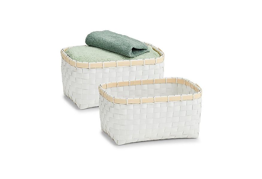 HTI-Living Aufbewahrungskorb Aufbewahrungskorb geflochten 2er-Set Weiß (Set günstig online kaufen