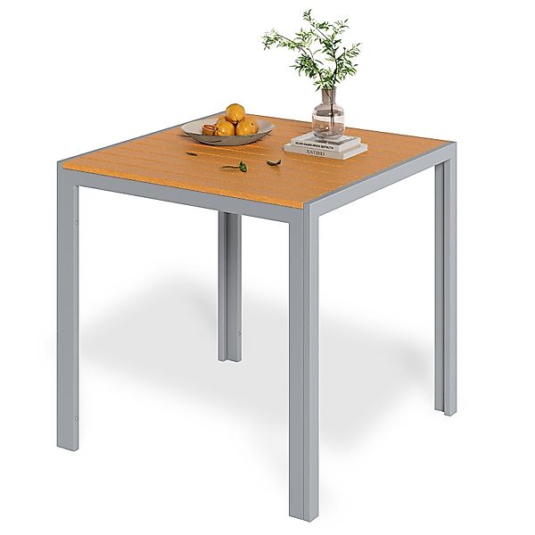 TLGREEN Gartentisch Aluminiumrahmen Quadratisch (75x75cm WPC günstig online kaufen