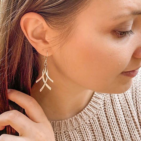 Silber Ohrringe Streifen Klein Kreuzend Fair-trade Und Handmade günstig online kaufen