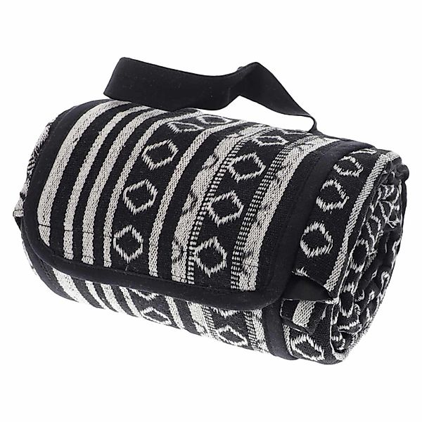 Picknickdecke Handgewebte Familien Yoga&Picknickdecke Strandtuch Schwarz günstig online kaufen