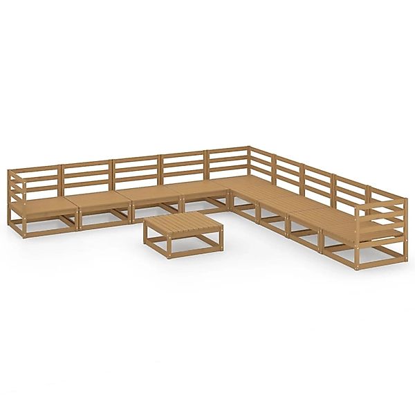 vidaXL 10-tlg Garten-Lounge-Set Honigbraun Massivholz Kiefer Modell 8 günstig online kaufen