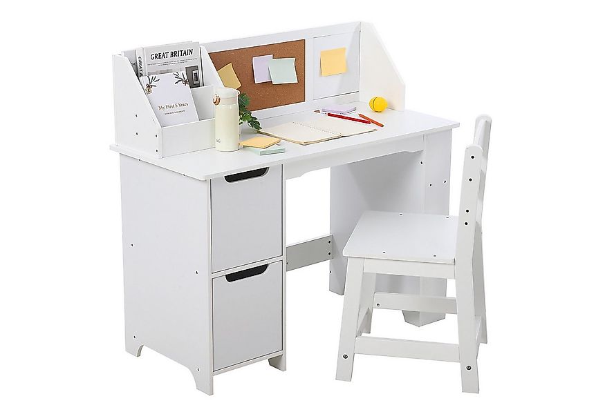 GarveeMore Kinderschreibtisch (Schreibtisch- und Stuhlset, mit Bücherregal) günstig online kaufen