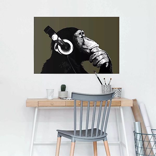 Reinders Poster "Schimpanse Kopfhörer", (1 St.) günstig online kaufen