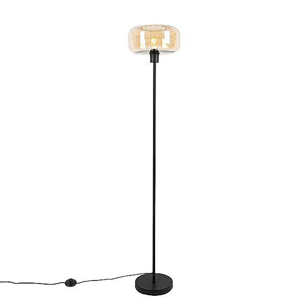 Qazqa Stehlampe Bizle, ohne Leuchtmittel, E27, Beige, Art Deco, Glas, 1-fla günstig online kaufen