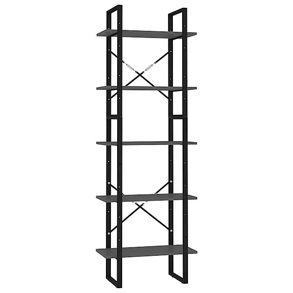VidaXL Bücherregal 5 Fächer Grau 60x30x175 cm Holzwerkstoff günstig online kaufen