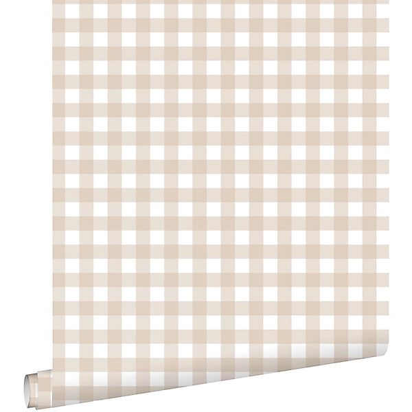 ESTAhome Tapete Karomuster Beige 50 x 900 cm günstig online kaufen