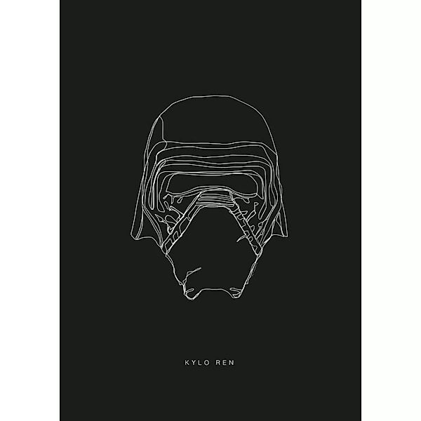 KOMAR Wandbild - Star Wars Lines Dark Side Kylo - Größe: 50 x 70 cm mehrfar günstig online kaufen