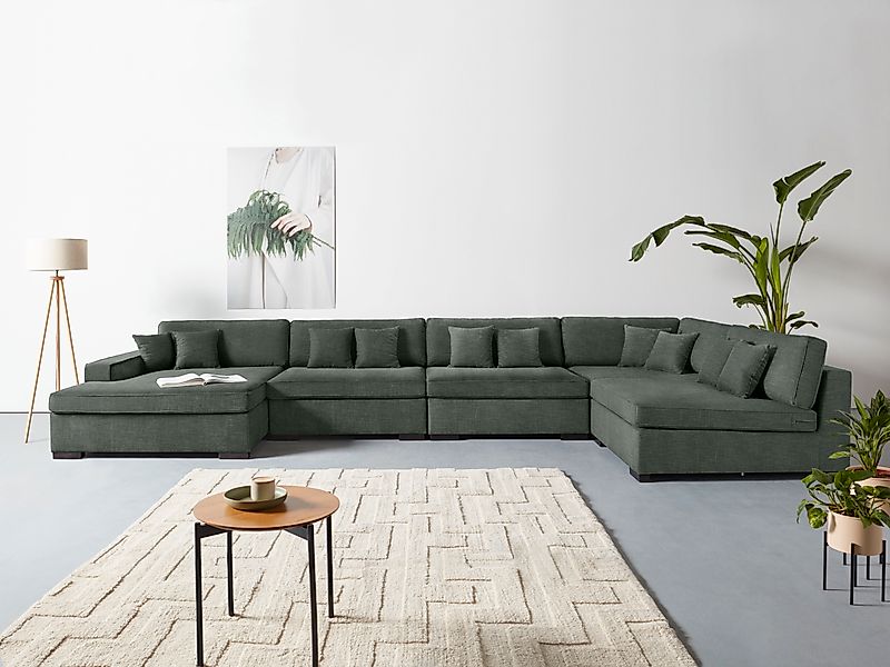 Home affaire Wohnlandschaft »Skara XXL U-Form«, Lounge-Sofa XXL mit Federke günstig online kaufen