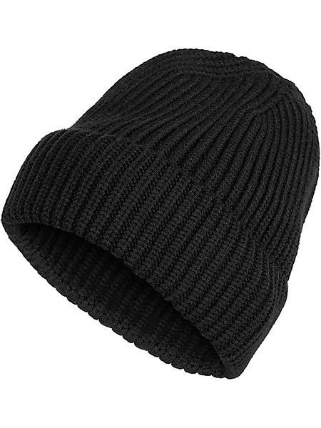 styleBREAKER Strickmütze Feinstrick Beanie Mütze mit Krempe (1-St) günstig online kaufen