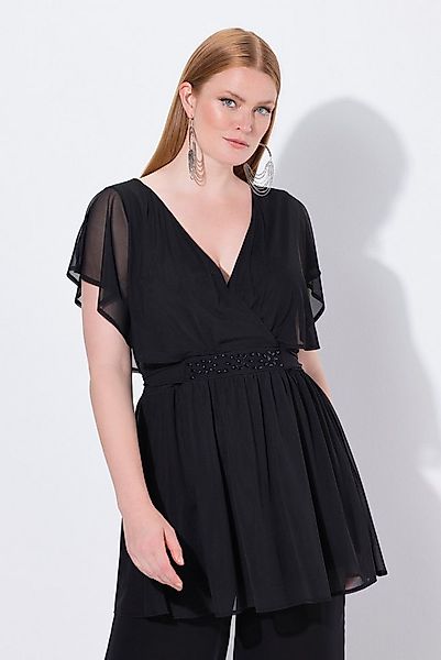 Ulla Popken Tunika Tunika Chiffon-Überwurf Flügel-Halbarm günstig online kaufen