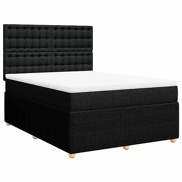 vidaXL Boxspringbett mit Matratze Schwarz 160x200 cm Stoff 3294423 günstig online kaufen