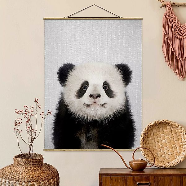 Stoffbild mit Posterleisten Baby Panda Prian günstig online kaufen