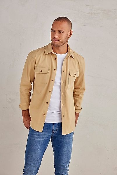 John Devin Langarmhemd Overshirt aus reiner Baumwolle, mit aufgesetzten Tas günstig online kaufen