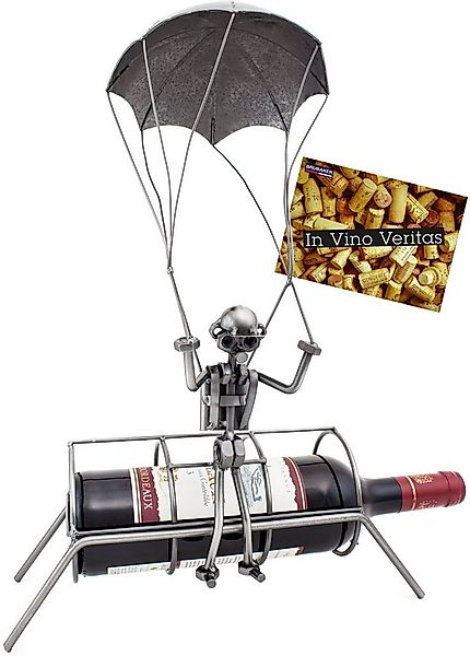 BRUBAKER Weinflaschenhalter Fallschirmspringer, (inklusive Grußkarte), Meta günstig online kaufen