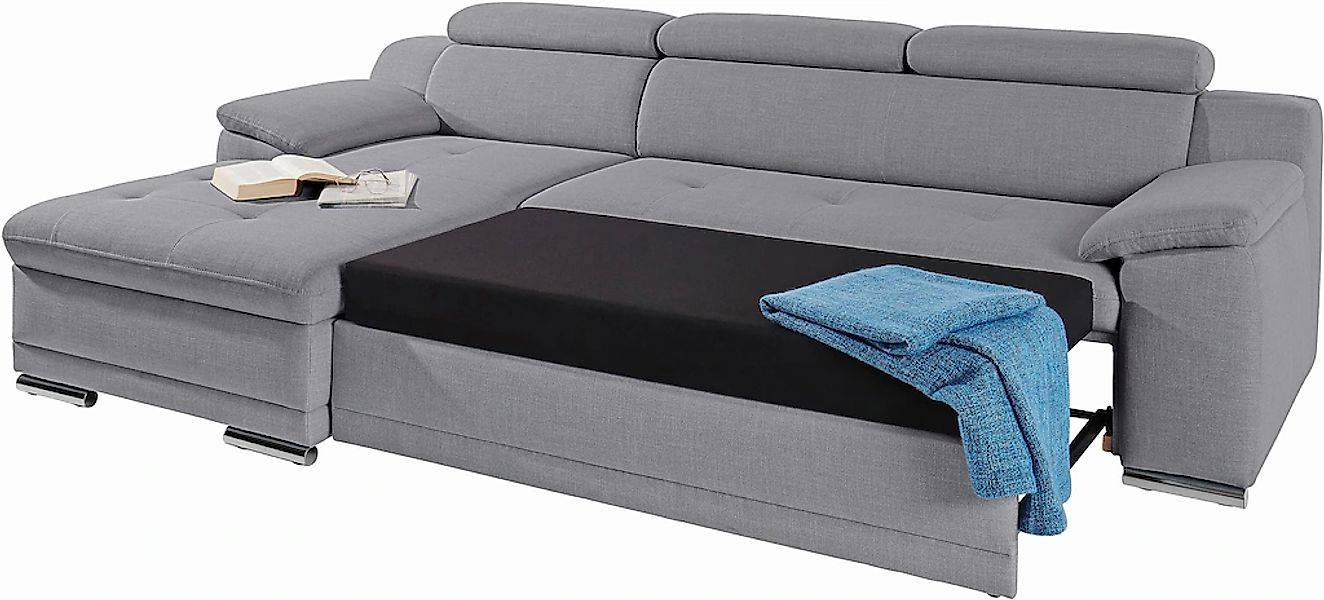 sit&more Ecksofa "Andiamo L-Form", wahlweise mit Bettfunktion, inklusive Ko günstig online kaufen