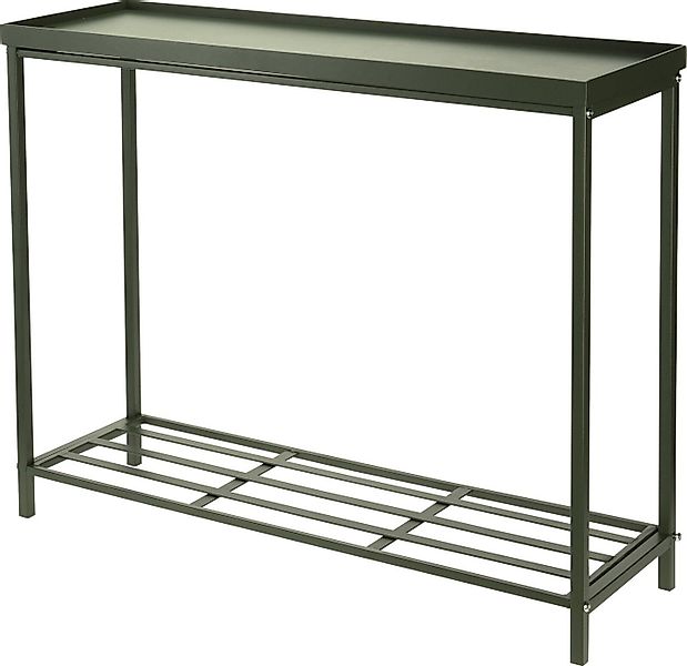 Koopman Pflanztisch Blumenregal Pflanzenregal Ablage Tisch 75x23x60 cm Grün günstig online kaufen