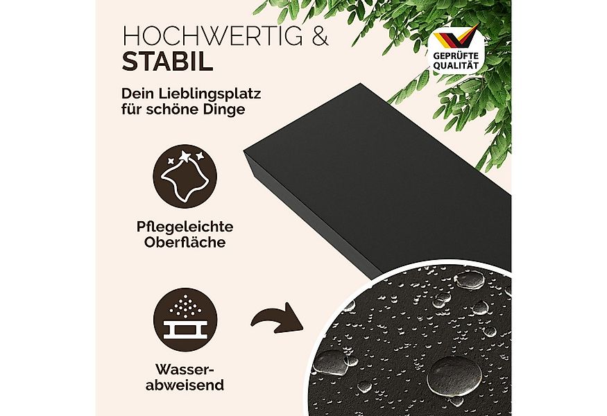 Casaria Wandboard, Schwarz Hängeregal mit Halterung 15kg Tragkraft Küche Ma günstig online kaufen