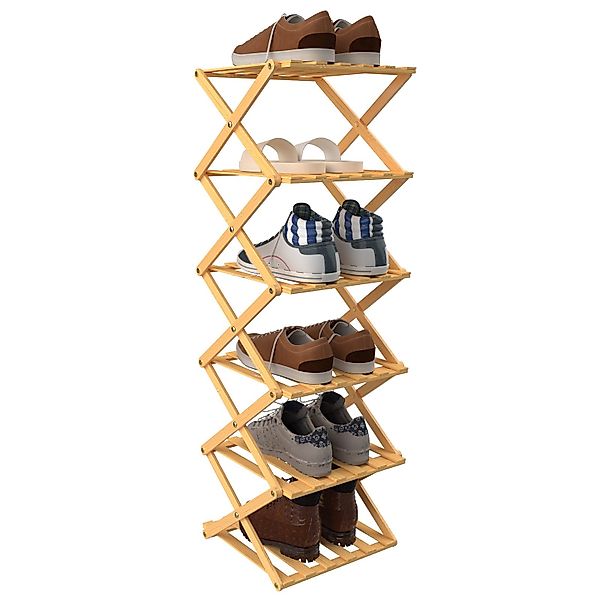 JEOBEST Schuhregal Faltbares Schuhregal aus Bambus günstig online kaufen