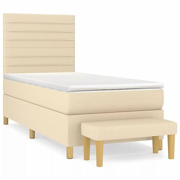 vidaXL Boxspringbett mit Matratze Creme 100x200 cm Stoff1358496 günstig online kaufen