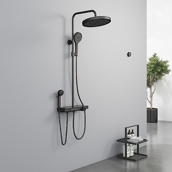 EMKE Duschsystem Regendusche Brausegarnitur mit Thermostat günstig online kaufen