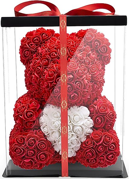 Kunstblume Rosenbär 40 cm inkl. Geschenkbox günstig online kaufen