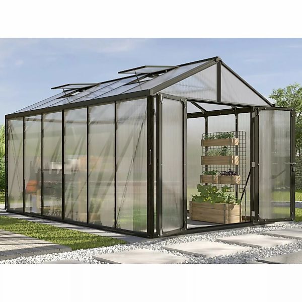 Vitavia Gewächshaus Zeus Comfort 11900 Schwarz 11,9 m² günstig online kaufen
