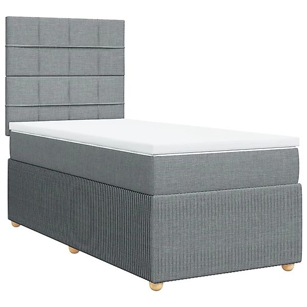 vidaXL Boxspringbett mit Matratze Hellgrau 90x190 cm Stoff2107118 günstig online kaufen