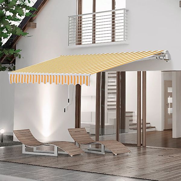 Outsunny Manueller ausziehbarer Markisenstore 295 x 245 cm für Terrasse mit günstig online kaufen