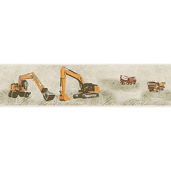 A.S. Création Tapetenbordüre Feuerwehrauto Rot und Hellgrau 0,13 x 5 m AS-3 günstig online kaufen